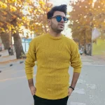 بافت یقه گرد زاپ دار طرح پروانه ای کد 95003 - Image 4