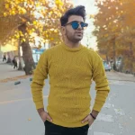 بافت یقه گرد زاپ دار طرح پروانه ای کد 95003 - Image 2