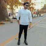 بافت یقه گرد زاپ دار طرح پروانه ای کد 95001 - Image 4