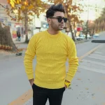 بافت یقه گرد زاپ دار طرح پروانه ای کد 95002