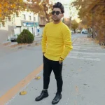 بافت یقه گرد زاپ دار طرح پروانه ای کد 95002 - Image 2
