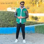 بامبر بیسبالی آستین چرم adidas سبز کد 60007 - Image 5