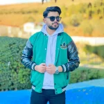 بامبر بیسبالی آستین چرم adidas سبز کد 60007 - Image 3