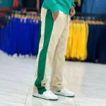 شلوار اسلش بگ کرم نوار سبز کد 50018 - Image 4