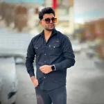 پیراهن کتان مشکی کد 4001 - Image 4