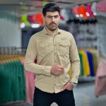 پیراهن کتان کرم کد 4007