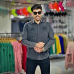 پیراهن جین ذغالی کد 4008