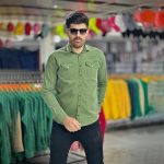 پیراهن کتان سبز کد 4003 - Image 5