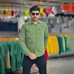 پیراهن کتان سبز کد 4003 - Image 5