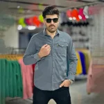 پیراهن کتان طوسی سیر کد 4004 - Image 4