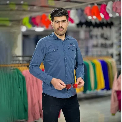 پیراهن جین آبی کد 4002