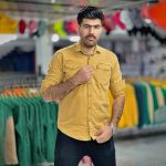 پیراهن کتان نخودی کد 4005 - Image 2