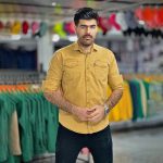 پیراهن کتان نخودی کد 4005 - Image 4