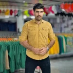 پیراهن کتان نخودی کد 4005 - Image 4