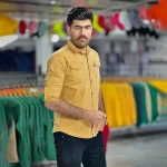 پیراهن کتان نخودی کد 4005 - Image 3