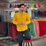 پیراهن بنگال کش خردلی کد 4013 - Image 2