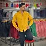 پیراهن بنگال کش خردلی کد 4013 - Image 4