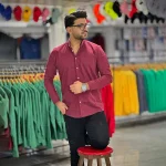 پیراهن بنگال کش زرشکی کد 4020