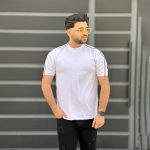 تیشرت سرشانه زیپی سفید کد 1010 - Image 2