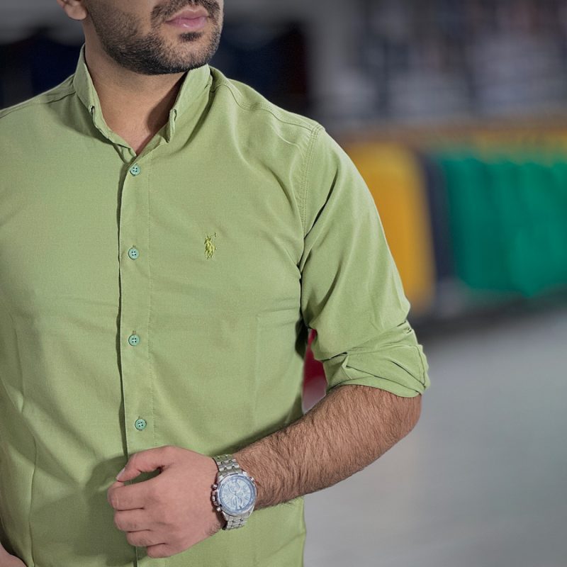 پیراهن بنگال کش سبز دریایی کد 4019 - Image 5