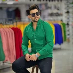 پیراهن بنگال کش سبز کد 4021 - Image 5