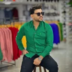 پیراهن بنگال کش سبز کد 4021 - Image 2
