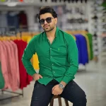 پیراهن بنگال کش سبز کد 4021 - Image 3