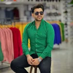 پیراهن بنگال کش سبز کد 4021 - Image 4