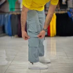 شلوار کارگو مردانه طوسی روشن کد 50021 - Image 4
